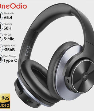 Oneodio A10 Draadloze Over-Ear Koptelefoon met Hybride ANC, Hi-Res Audio & 50u Batterijduur