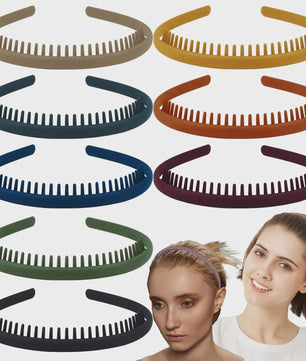 Set van 2 Antislip Plastic Hoofdbanden met Tandenkam - Modieus & Moeiteloos voor Dames, Heren & Sport