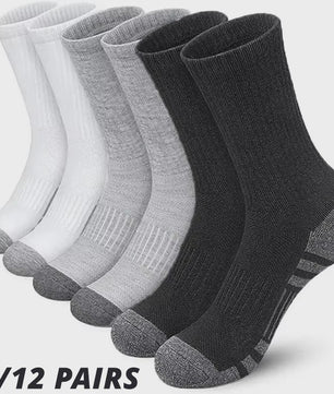 Heren Sportsokken 6/12 Paar - Comfortabel, Ademend & Duurzaam voor Outdoor, Gym & Voetbal