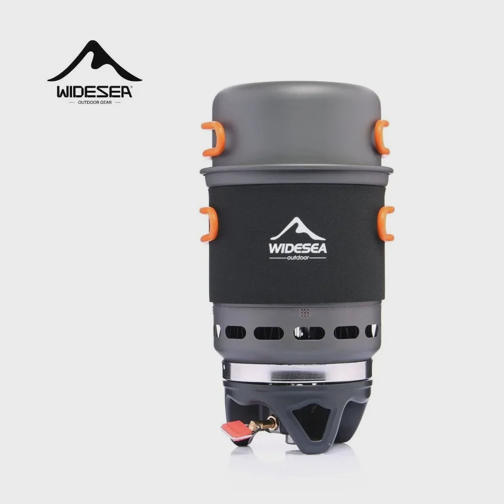Widesea Complete Kampeer Kookset met Gasbrander en Warmtewisselaar - 1.5L