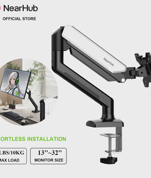 Nearhub Monitor Arm: Volledig Verstelbare Bureau Mount met 360° Rotatie & 180° Zwenkfunctie