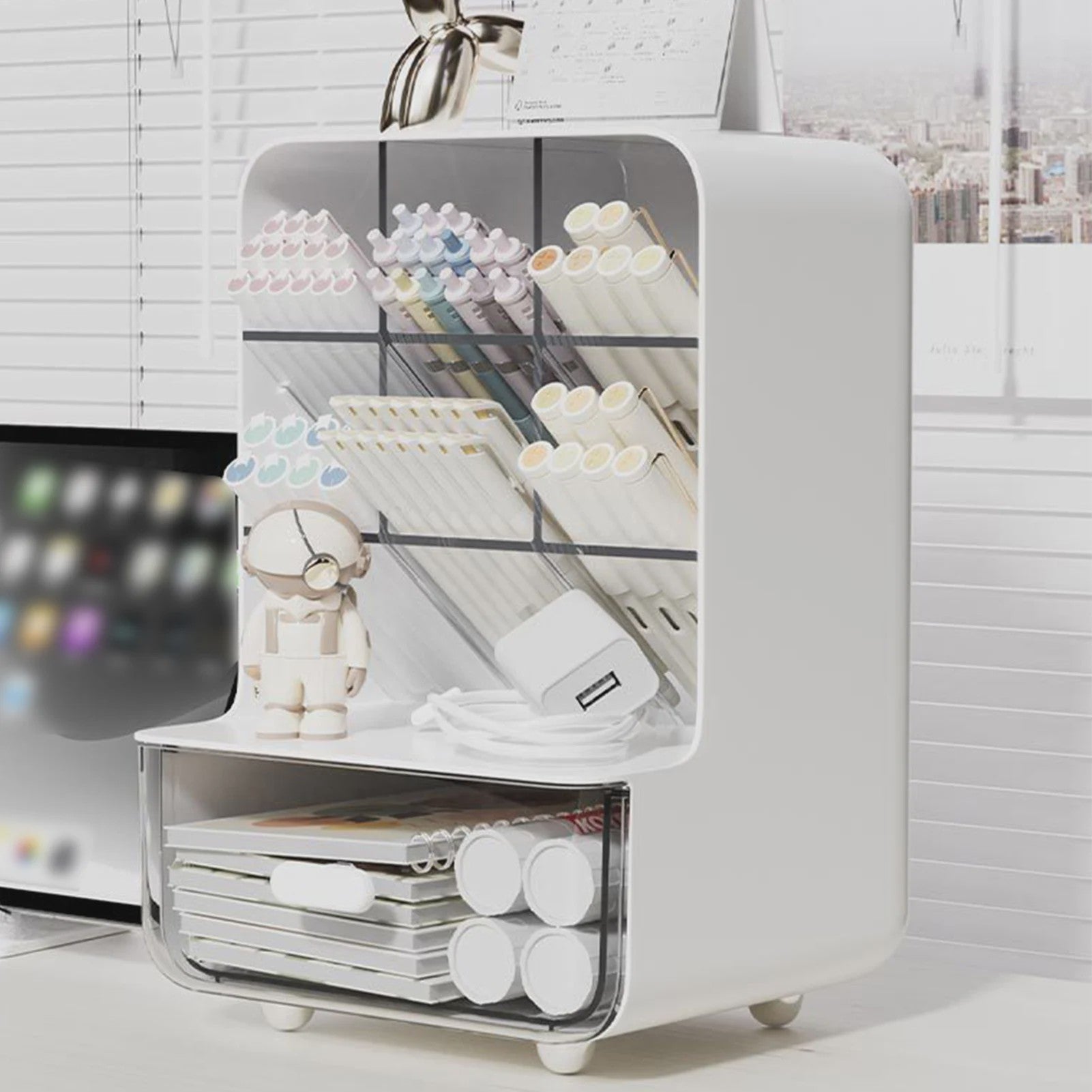 Stijlvolle Bureau Organizer met Lades - Pennenhouder & Kantoor Opbergbox