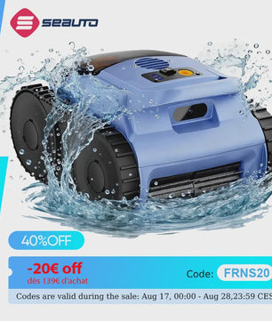 Seauto SAT 20/20PRO Draadloze Zwembad Reinigingsrobot met Sonar Navigatie & Wandklimfunctie