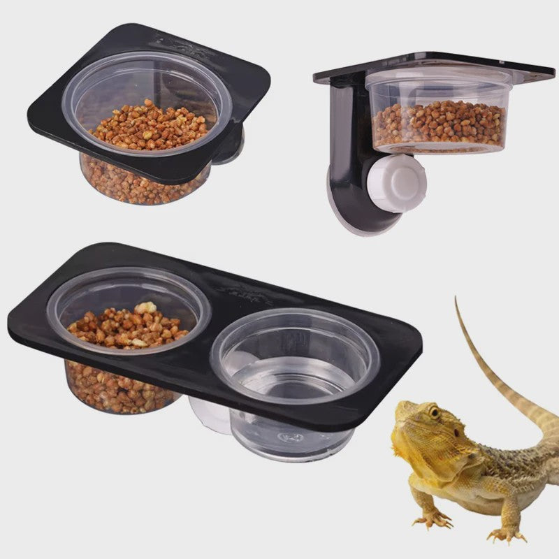 Voerbakje met Zuignap voor Reptielen en Amfibieën - Voer & Water Dispenser