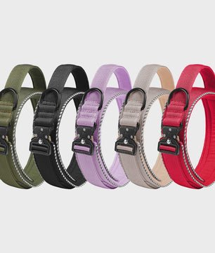 Tactische Hondenhalsband: Verstelbaar Nylon met Controlehandvat & Stevige Gesp