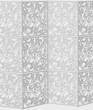 12 Delige Witte Kamerverdeler met Bloemenpatroon - Decoratieve Scheidingswand