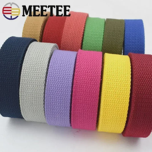 4 Meter Katoenen Band - 1.3mm Dikke Webbing voor Tassen, Riemen & DIY Projecten (20-50mm Breed)