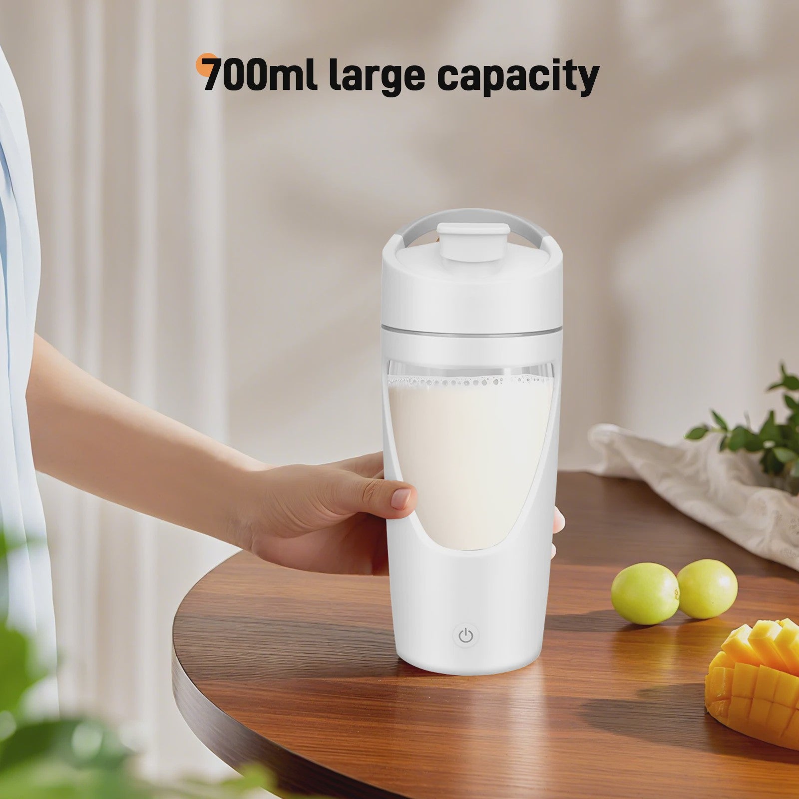 Elektrische Shaker Fles 700ml - USB-C Oplaadbaar, BPA-Vrij & Draagbaar voor Proteïne Shakes