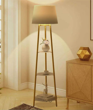 Moderne Tripod Vloerlamp met 3 Planken en LED Verlichting - Dimbaar