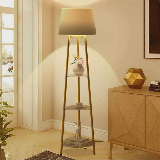 Moderne Tripod Vloerlamp met 3 Planken en LED Verlichting - Dimbaar