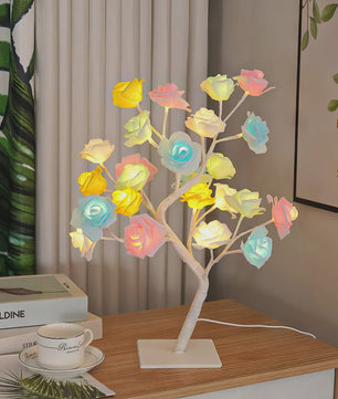 Sfeervolle Rozenboom Tafellamp - Multicolor LED Nachtlampje, USB-Powered Decoratie