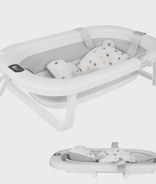 Opvouwbaar Babybadje met Thermometer & Badmat - 0-36 Maanden