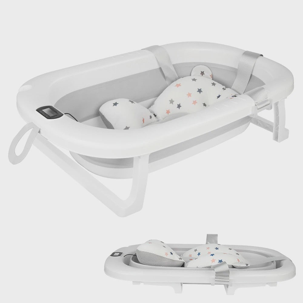 Opvouwbaar Babybadje met Thermometer & Badmat - 0-36 Maanden