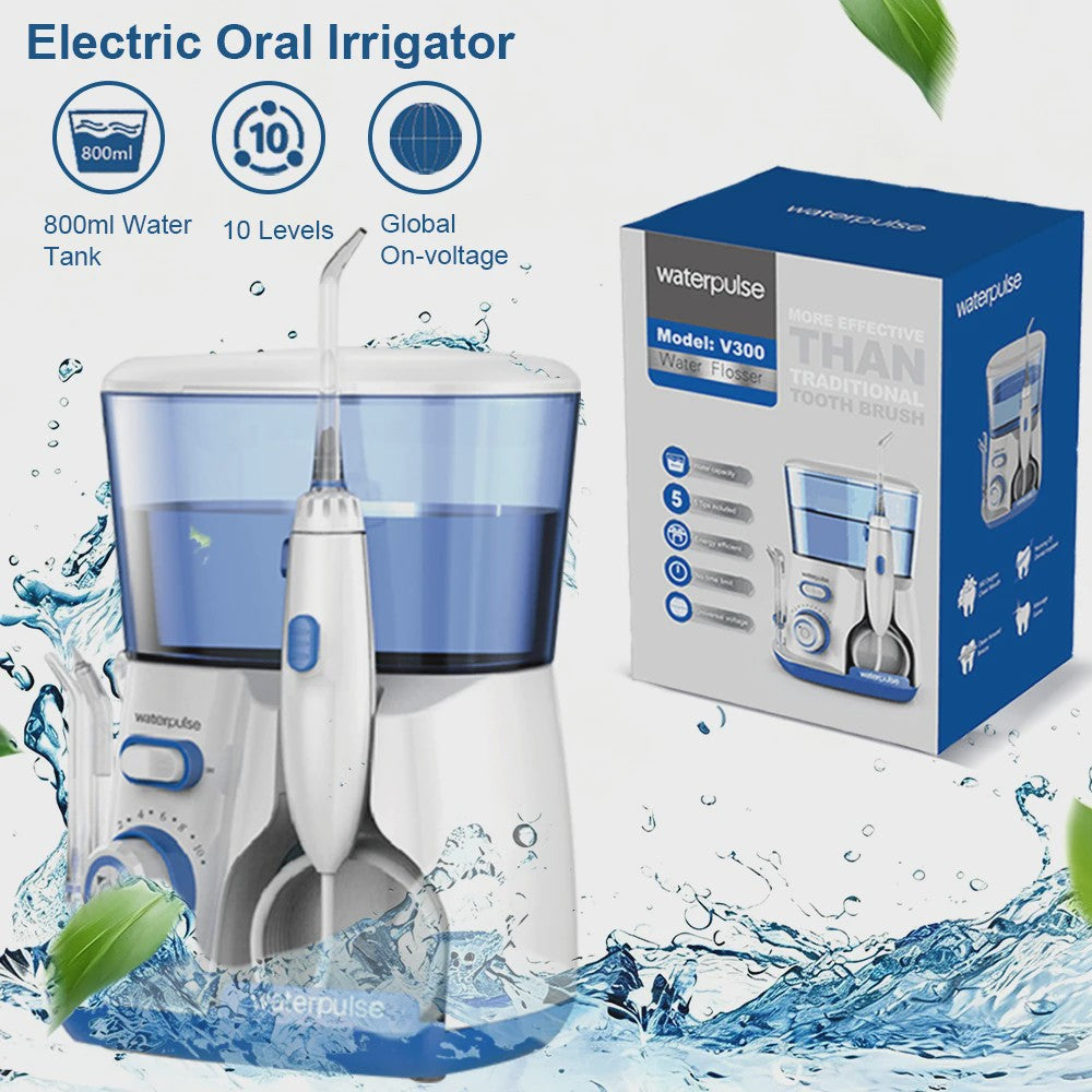 Elektrische Monddouche Waterflosser - 800ml Reservoir, 5 Opzetstukken, 10 Drukstanden