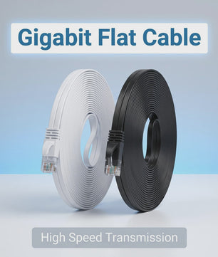 Cat 6 Flat Ethernet Kabel - 1Gbps Hoge Snelheid Netwerkkabel met Vergulde RJ45 Connectoren
