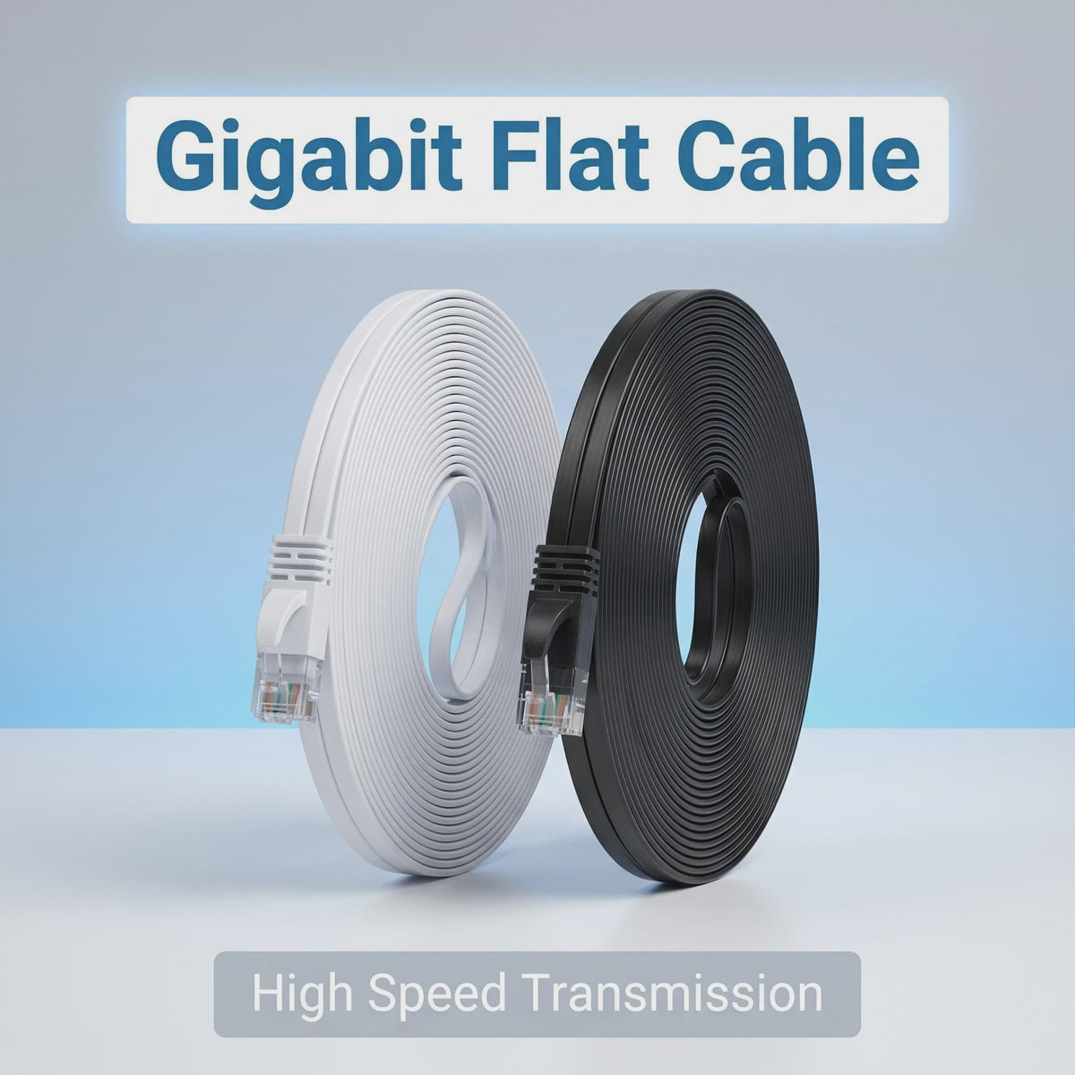 Cat 6 Flat Ethernet Kabel - 1Gbps Hoge Snelheid Netwerkkabel met Vergulde RJ45 Connectoren