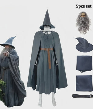 Gandalf Tovenaar Kostuum Heren - Compleet Wizard Cosplay voor Halloween & Feest