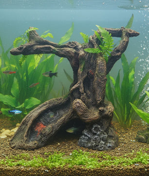 Realistische Hars Boomstronk Decoratie voor Aquarium & Terrarium - Veilige Vis Hideaway