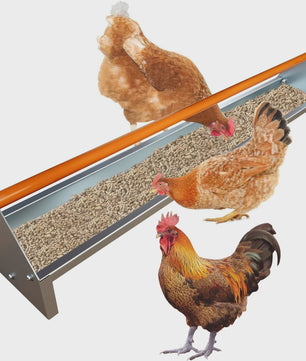 Kippenvoerbak 115 cm - Verzinkt Staal - Heavy Duty Voerbak met Anti-duivenstang
