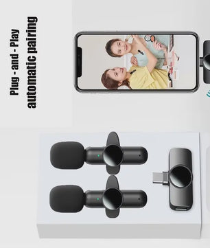 Draadloze Lavalier Microfoon Set 2.4G met Ruisonderdrukking voor Smartphones
