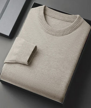 Heren Klassieke Gebreide Pullover Trui met Ronde Hals - Zacht & Lichtgewicht Casual Herentrui