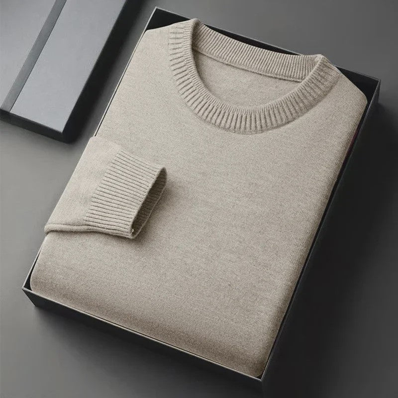 Heren Klassieke Gebreide Pullover Trui met Ronde Hals - Zacht & Lichtgewicht Casual Herentrui