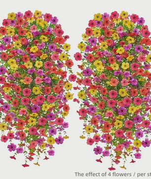 4x Kunst Hangplant - Realistische Nepbloemen met Kleurrijke Bloemen voor Binnen & Buiten Zomer Decoratie