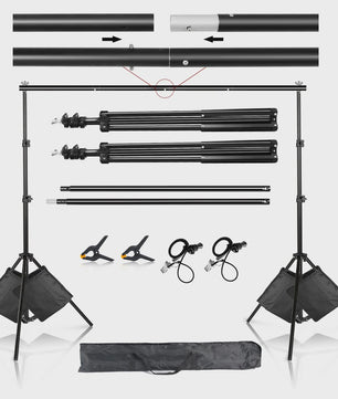 Professionele Achtergrond Stand Set (2x2M, 2x3M, 2.6x3M) - Draagbaar & Duurzaam