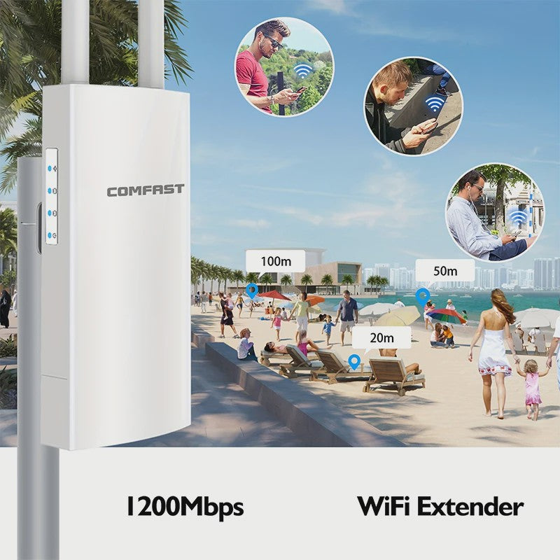 COMFAST 1200Mbps Outdoor WiFi AP met Hoge Kracht & POE - IP66 Waterdicht
