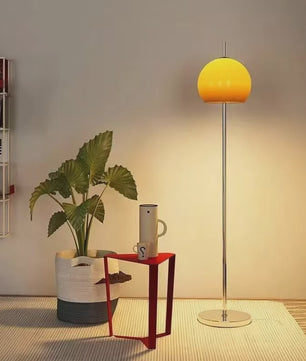 Retro Vloerlamp Mushroom Glas Gradient Oranje - Bauhaus Sfeerlamp voor Woonkamer & Slaapkamer