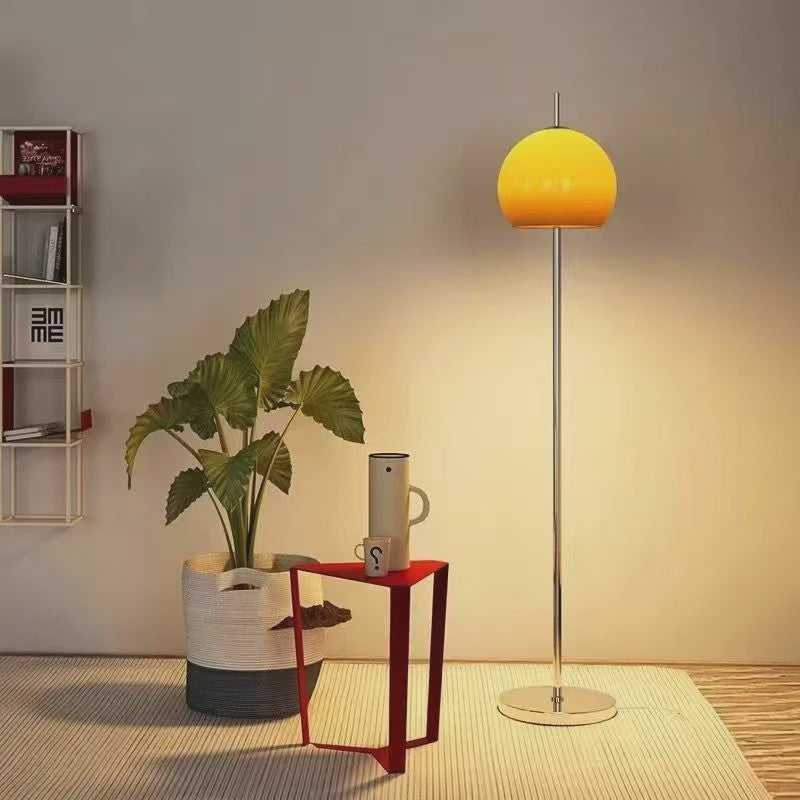 Retro Vloerlamp Mushroom Glas Gradient Oranje - Bauhaus Sfeerlamp voor Woonkamer & Slaapkamer