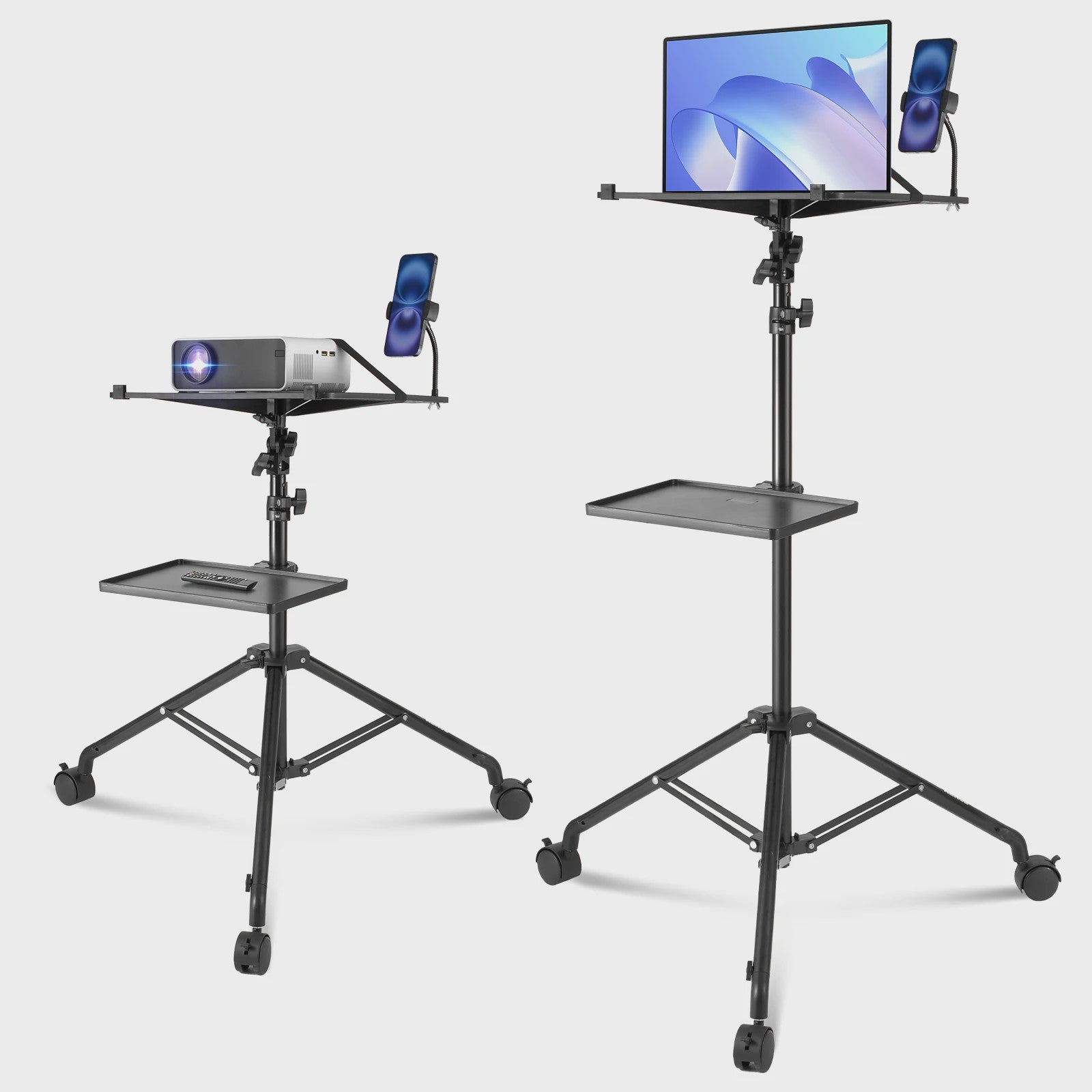 Verstelbare Projector Statief met Telefoonhouder en Dienblad