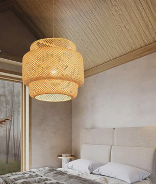 Moderne Bamboe Hanglamp - Handgeweven Kunst & Sfeervolle Verlichting