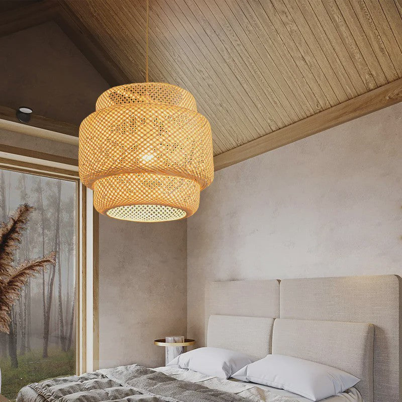 Moderne Bamboe Hanglamp - Handgeweven Kunst & Sfeervolle Verlichting