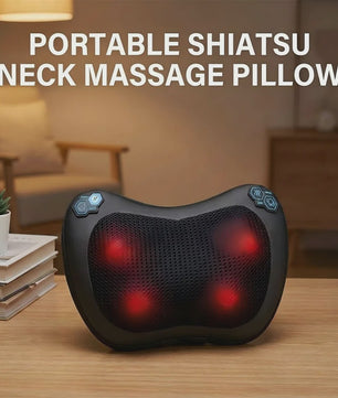 Elektrische Nekmassager Kussen met Warmte & Vibratie - Diepe Kneedmassage