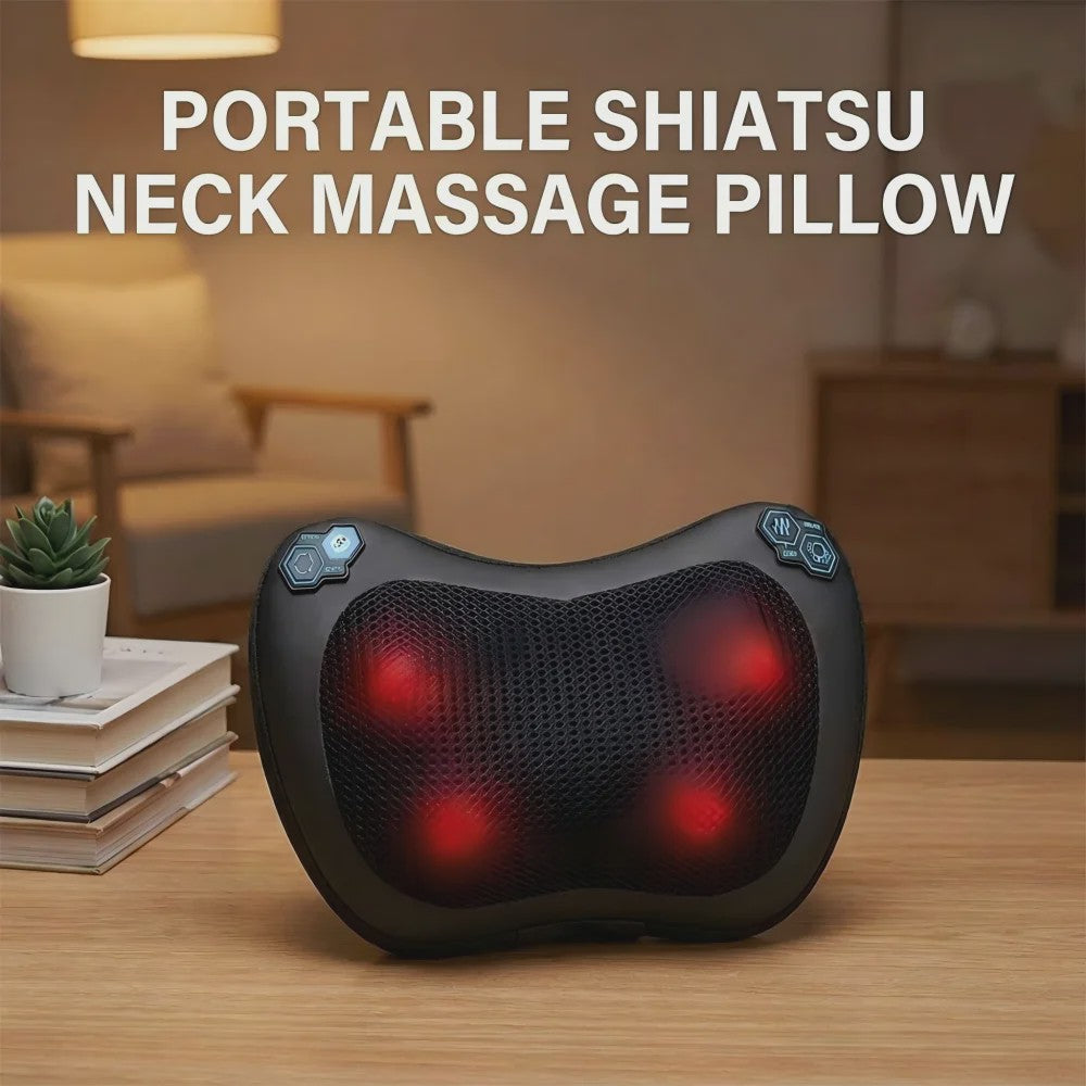 Elektrische Nekmassager Kussen met Warmte & Vibratie - Diepe Kneedmassage