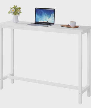 WOLTU Bartafel Keukentafel met Voetensteun - 140x40x100 cm - Wit