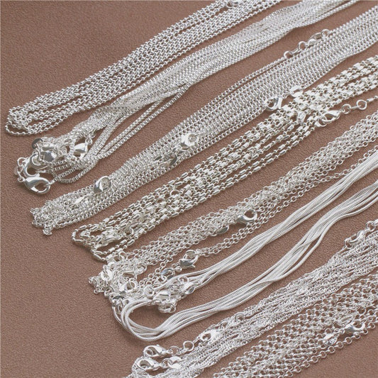 925 Sterling Zilveren Kettingen: Rolo, Figaro & Meer (16-30 Inch)