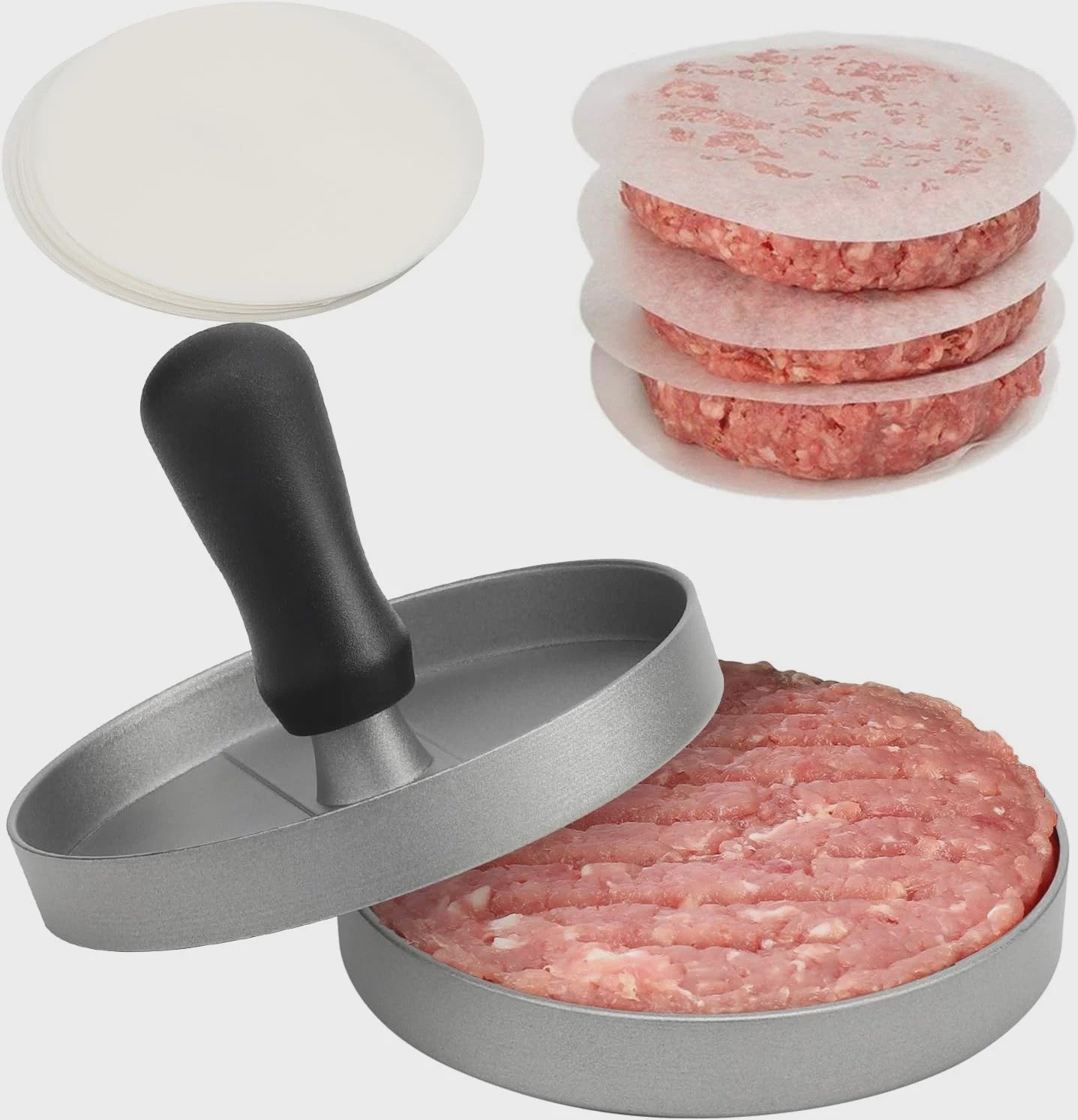 Aluminium Burgerpers voor Perfecte Hamburgers - Ideaal voor BBQ & Keuken