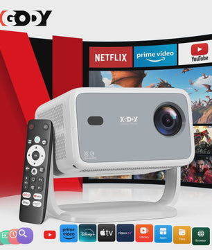 XGODY N6 Smart Projector: Netflix Officieel, 4K Ondersteuning, 650 ANSI Lumen & AI Functies