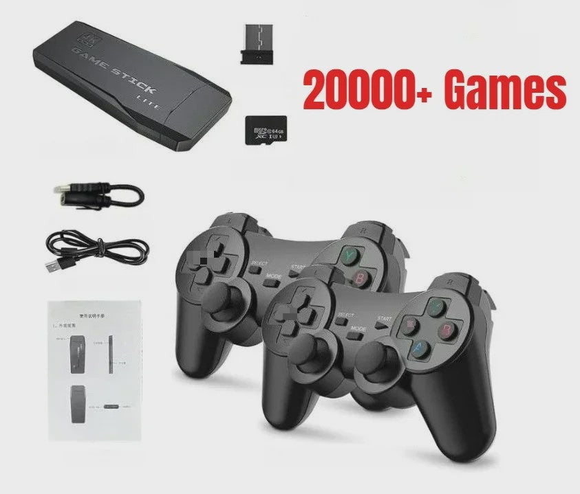 Retro Game Console M8 Stick: 20000+ Klassieke Games, 4K HD, 2 Draadloze Controllers