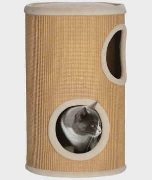 Kattenkrabpaal Toren met 2 Niveaus en Sisal Bekleding - Ø 35x60 cm
