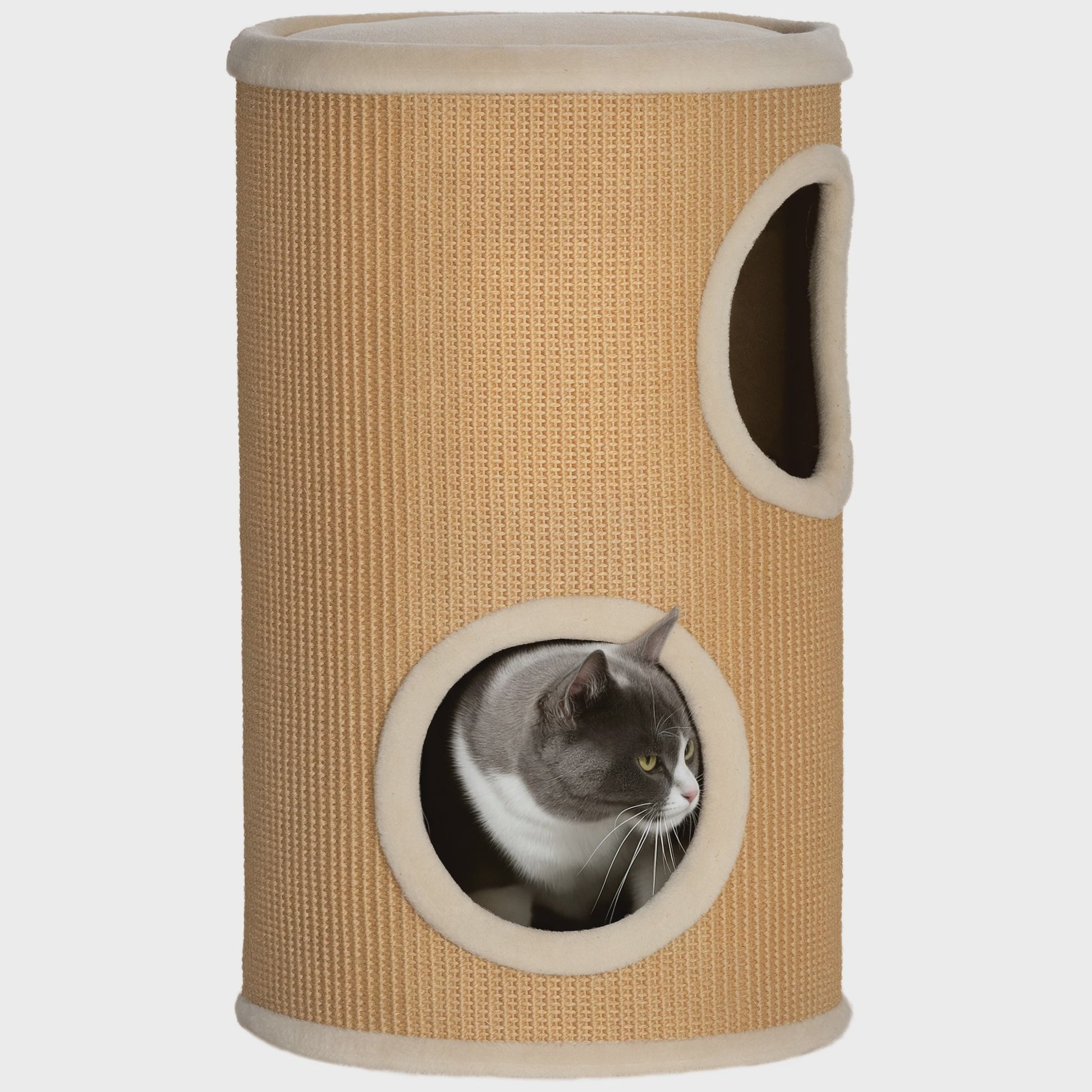 Kattenkrabpaal Toren met 2 Niveaus en Sisal Bekleding - Ø 35x60 cm