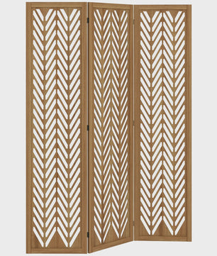 Vouwbare Houten Kamerverdeler met Decoratief Patroon - 3 Panelen