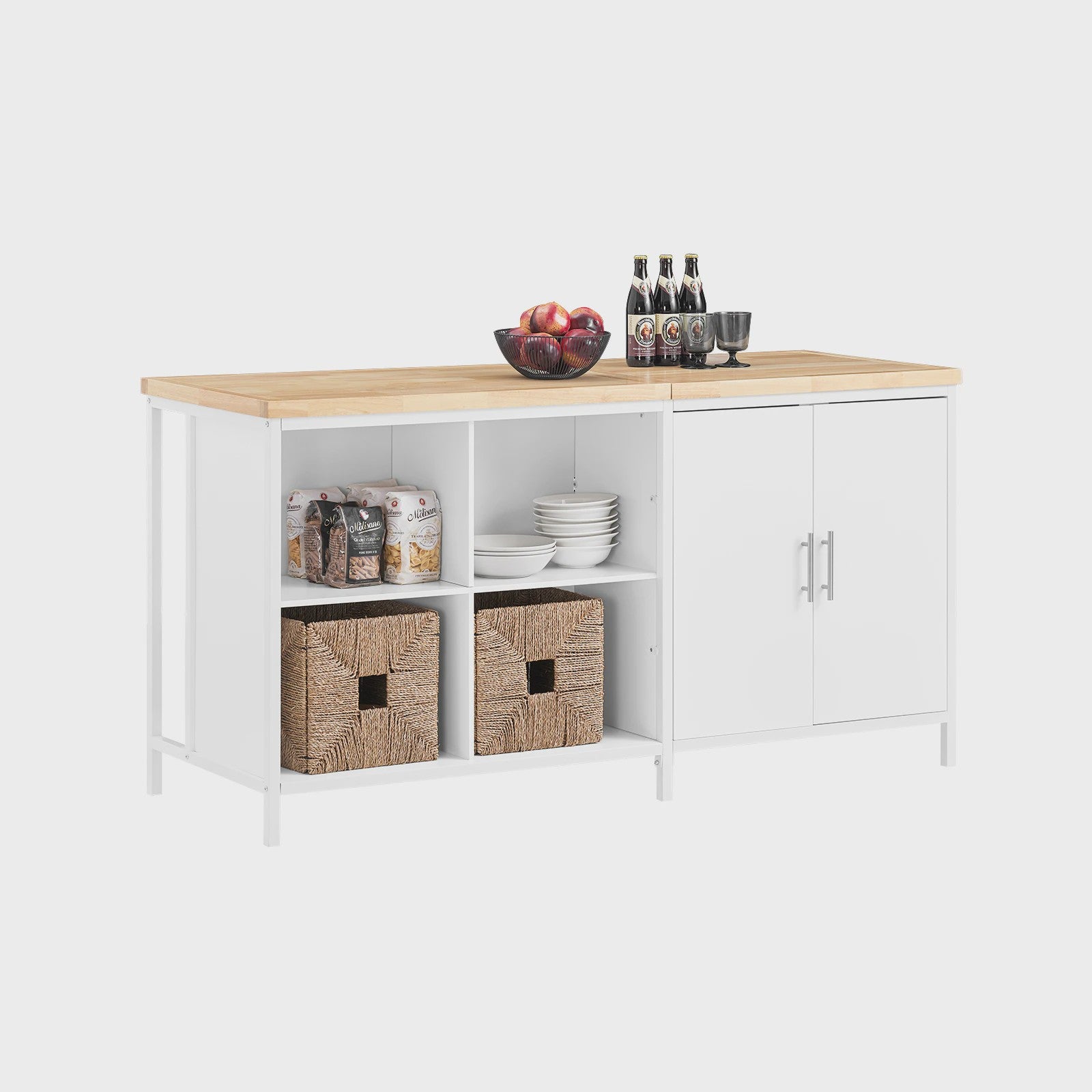 SoBuy Keuken Eiland met Opbergruimte, Buffetkast en Bartafel - 170cm Breed