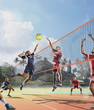 Verstelbaar Sportnet: Volleybal, Badminton & 4-Square Spel - Draagbaar & Snel Opgezet
