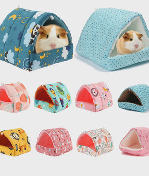 Zacht Hamsterhuisje met Schattige Dierenprints - Warm en Comfortabel Nestje
