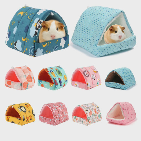 Zacht Hamsterhuisje met Schattige Dierenprints - Warm en Comfortabel Nestje