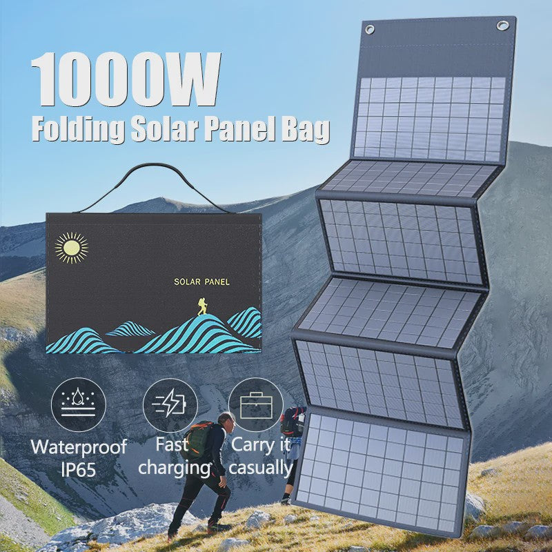 1000W Opvouwbaar Zonnepaneel met USB+DC Output - Draagbare Oplader voor Buiten