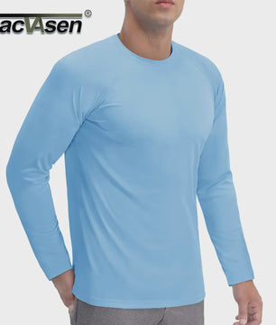 TACVASEN Heren UV-Bescherming T-shirt Lange Mouw - UPF 50+ Sneldrogend & Ademend